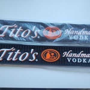 2 Tito's Handmade Vodka Bar Mat - Black and Orange